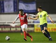 25 February 2019; Brandon Miele of St Patricks Athletic in action against Sam Todd of Finn Harps during the SSE Airtricity League Premier Division match between St Patrick's Athletic and Finn Harps at Richmond Park in Dublin. Photo by Harry Murphy/Sportsfile