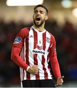 25 February 2019; Darren Cole of Derry City celebrates after his side's second goal during the SSE Airtricity League Premier Division match between Derry City and Waterford at the Ryan McBride Brandwell Stadium in Derry. Photo by Oliver McVeigh/Sportsfile