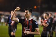 25 February 2019; Dinny Corcoran of Bohemians celebrates following the SSE Airtricity League Premier Division match between Bohemians and Shamrock Rovers at Dalymount Park in Dublin. Photo by Ben McShane/Sportsfile