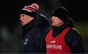 20 February 2019; UCC manager Billy Morgan, right, and Dr Con Murphy during the Electric Ireland HE GAA Sigerson Cup Final match between St Mary's University College Belfast and University College Cork at O'Moore Park in Portlaoise, Laois. Photo by Piaras Ó Mídheach/Sportsfile