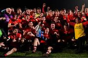 20 February 2019; UCC players celebrate with the cup after the Electric Ireland HE GAA Sigerson Cup Final match between St Mary's University College Belfast and University College Cork at O'Moore Park in Portlaoise, Laois. Photo by Piaras Ó Mídheach/Sportsfile