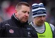 24 February 2019; Kildare manager Cian O'Neill, left, and head coach Alan Flynn at half-time during the Allianz Football League Division 2 Round 4 match between Kildare and Clare at St Conleth's Park in Newbridge, Co Kildare. Photo by Piaras Ó Mídheach/Sportsfile