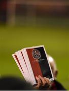 25 February 2019; Match programmes are seen prior to the SSE Airtricity League Premier Division match between Bohemians and Shamrock Rovers at Dalymount Park in Dublin. Photo by Ben McShane/Sportsfile