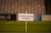 25 February 2019; A sign is seen on the pitch prior to warm-up prior to the SSE Airtricity League Premier Division match between Bohemians and Shamrock Rovers at Dalymount Park in Dublin. Photo by Ben McShane/Sportsfile