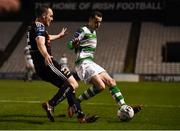 25 February 2019; Sean Kavanagh of Shamrock Rovers in action against Derek Pender of Bohemians during the SSE Airtricity League Premier Division match between Bohemians and Shamrock Rovers at Dalymount Park in Dublin. Photo by Ben McShane/Sportsfile