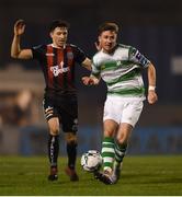 25 February 2019; Ronan Finn of Shamrock Rovers in action against Keith Buckley of Bohemians during the SSE Airtricity League Premier Division match between Bohemians and Shamrock Rovers at Dalymount Park in Dublin. Photo by Ben McShane/Sportsfile