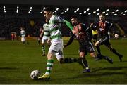 25 February 2019; Trevor Clarke of Shamrock Rovers in action against Daniel Mandroiu of Bohemians during the SSE Airtricity League Premier Division match between Bohemians and Shamrock Rovers at Dalymount Park in Dublin. Photo by Ben McShane/Sportsfile