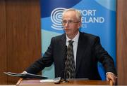26 February 2019; Sport Ireland today launched the new Safeguarding Guidance for Children and Young People in Sport. The new Guidance specifically builds on the core principles of safeguarding originally set out in the Code of Ethics and Good Practice for Children in Sport, providing alignment with current legislation and Children First Guidance 2017. Also announced today were details of Sport Ireland’s new safeguarding self-assessment framework for National Governing Bodies of Sport, and the Sport Ireland Staying Safe Online resource. Speaking is Chief Executive of Sport Ireland John Treacy at the Sport Ireland Campus Conference Centre in Blanchardstown, Dublin. Photo by Harry Murphy/Sportsfile