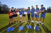 26 February 2019; Leinster Rugby players Eimear Corri, Max Deegan, Caelan Doris and Adam Byrne with School of Excellence participants, from left, Juliette Moore, Oisin Spain, Rachel Sutton, Daniel Forkin and Eve McPhillimy at the launch of the 2019 Bank of Ireland Leinster Rugby School of Excellence, avail of the early bird offer now and book your place at leinsterrugby.ie/camps. Photo by Ramsey Cardy/Sportsfile