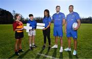 26 February 2019; Leinster Rugby players Eimear Corri, Max Deegan and Adam Byrne with School of Excellence participants Juliette Moore and Daniel Forkin at the launch of the 2019 Bank of Ireland Leinster Rugby School of Excellence, avail of the early bird offer now and book your place at leinsterrugby.ie/camps. Photo by Ramsey Cardy/Sportsfile