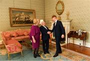 26 February 2019; The President of Ireland Michael D Higgins and his wife Sabina greet Cian Lynch during a reception for the 2018 All-Ireland Hurling Champions Limerick at Áras an Uachtaráin in Dublin. Photo by Ramsey Cardy/Sportsfile