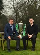 27 February 2019; The Leinster Rugby team that won a first ever Heineken Cup for the club in 2009 will be celebrated at a special gala dinner in the RDS Main Hall on the 28th May 2019. Proudly supported by Bank of Ireland, the exclusive gala dinner will celebrate the achievements of Head Coach Michael Cheika, Captain Leo Cullen, plus the rest of the coaching and playing team that took home a maiden European title. At Leinster Rugby HQ in UCD today to launch the gala dinner were former Leinster Rugby players Shane Jennings and Gordon D’Arcy as well as Leinster Rugby CEO Mick Dawson. Proceeds from ticket sales will go towards the Leinster Rugby Centres of Excellence project and a nominated charity of the 2009 team, CMRF Crumlin. Leinster Rugby is grateful to Bank of Ireland, the InterContinental Dublin, Communicorp and Diageo for their support of the gala dinner. To register your interest, email events@leinsterrugby.ie. Pictured is Leinster Rugby CEO Mick Dawson, left, and former player Gordon D’Arcy at Leinster Rugby HQ in Belfield, Dublin. Photo by Seb Daly/Sportsfile