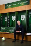 27 February 2019; Republic of Ireland manager Mick McCarthy in attendance at Aviva Stadium where the Football Association of Ireland (FAI) launched its new 3, 5 & 10-year Premium Level tickets - “Club Ireland” - ahead of the Republic of Ireland’s EURO 2020 qualifying campaign kicking off next month with Georgia coming to Aviva Stadium on Tuesday, March 26th. Priced at €5,000 for a 10-year ticket and with 5 home international games guaranteed each year, the FAI believe they represent the most keenly priced Premium Level season ticket in Irish sport. The new Ireland management team, Mick McCarthy, Terry Connor & Robbie Keane, were at Aviva Stadium along with FAI CEO John Delaney and former Ireland Internationals and Club Ireland Ambassadors Richard Dunne and Karen Duggan to officially launch the new and improved Club Ireland membership. Membership of Club Ireland is on sale from today (Wednesday, February 27th) and can be purchased VIA: fai.ie/clubireland; by emailing Club Ireland clubireland@fai.ieor by calling 01 899 9547. Photo by Stephen McCarthy/Sportsfile