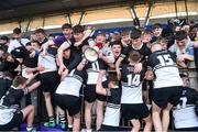 27 February 2019; Newbridge College players and supporters celebrate after the Bank of Ireland Leinster Schools Junior Cup Quarter-Final match between Newbridge College and Clongowes Wood College at Energia Park in Donnybrook, Dublin. Photo by Matt Browne/Sportsfile
