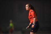 27 February 2019; Referee Vicki McEnery during the RUSTLERS Third Level CUFL Women's Premier Division Final match between Institute of Technology Carlow and Maynooth University at Athlone Town Stadium in Lissywollen, Westmeath. Photo by Piaras Ó Mídheach/Sportsfile