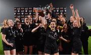 27 February 2019; Maynooth University captain Eimear Lafferty lifts the cup after the RUSTLERS Third Level CUFL Women's Premier Division Final match between Institute of Technology Carlow and Maynooth University at Athlone Town Stadium in Lissywollen, Westmeath. Photo by Piaras Ó Mídheach/Sportsfile