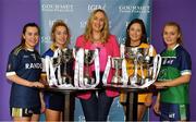 28 February 2019; In attendance at the 2019 Gourmet Food Parlour O’Connor Cup Captain's Day is Lorraine Heskin, MD of Gourmet Foot Parlour, centre, with players, from left, Blathnaid McLaughlin of UUJ, Ailish Noonan of DKIT, Claire Hiney of DCU and Kiera Ward of AIT at Croke Park in Dublin.  Photo by Brendan Moran/Sportsfile