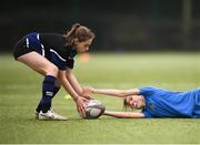 28 February 2019; Action from the Leinster Rugby Girls Metro Tag Rugby Blitz featuring Mount Temple at Clontarf All-Weather Pitches in Dublin. Photo by Stephen McCarthy/Sportsfile