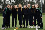 28 February 2019; Santa Sabina students during the Leinster Rugby Girls Metro Tag Rugby Blitz at Clontarf All-Weather Pitches in Dublin. Photo by Stephen McCarthy/Sportsfile