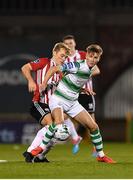 22 February 2019; Ronan Finn of Shamrock Rovers in action against Greg Sloggett of Derry City during the SSE Airtricity League Premier Division match between Shamrock Rovers and Derry City at Tallaght Stadium in Dublin. Photo by Seb Daly/Sportsfile