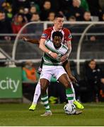 22 February 2019; Daniel Carr of Shamrock Rovers in action against David Parkhouse of Derry City during the SSE Airtricity League Premier Division match between Shamrock Rovers and Derry City at Tallaght Stadium in Dublin. Photo by Seb Daly/Sportsfile