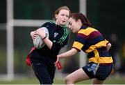 28 February 2019; Action from the Leinster Rugby Girls Metro Tag Rugby Blitz featuring Santa Sabina at Clontarf All-Weather Pitches in Dublin. Photo by Stephen McCarthy/Sportsfile