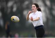 28 February 2019; Action from the Leinster Rugby Girls Metro Tag Rugby Blitz featuring St Louis at Clontarf All-Weather Pitches in Dublin. Photo by Stephen McCarthy/Sportsfile