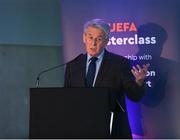1 March 2019; Roddy Guiney, Chairman of Federation of Irish Sport, speaking during the UEFA Masterclass in partnership with the Federation of Irish Sport, at the Aviva Stadium in Dublin. Photo by Seb Daly/Sportsfile