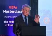 1 March 2019; Roddy Guiney, Chairman of Federation of Irish Sport, speaking during the UEFA Masterclass in partnership with the Federation of Irish Sport, at the Aviva Stadium in Dublin. Photo by Seb Daly/Sportsfile