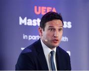 1 March 2019; Noel Mooney, Head of National Association Development, UEFA, speaking during the UEFA Masterclass in partnership with the Federation of Irish Sport, at the Aviva Stadium in Dublin. Photo by Seb Daly/Sportsfile