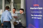 1 March 2019; Guests network prior to the UEFA Masterclass in partnership with the Federation of Irish Sport at the Aviva Stadium in Dublin. Photo by Seb Daly/Sportsfile