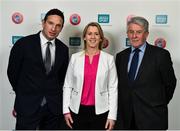 1 March 2019; Noel Mooney, Head of National Association Development, UEFA, left, Mary O’Connor, CEO, Federation of Irish Sport, centre, and Roddy Guiney, Chairman of Federation of Irish Sport, during the UEFA Masterclass in partnership with the Federation of Irish Sport at the Aviva Stadium in Dublin. Photo by Seb Daly/Sportsfile
