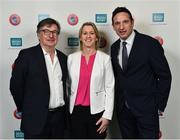 1 March 2019; Tom Liston, UEFA GROW Mentor, left, Mary O’Connor, CEO, Federation of Irish Sport, centre, and Noel Mooney, Head of National Association Development, UEFA, during the UEFA Masterclass in partnership with the Federation of Irish Sport at the Aviva Stadium in Dublin. Photo by Seb Daly/Sportsfile