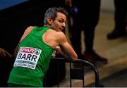 1 March 2019; Thomas Barr of Ireland after competing in the Men's 400m event during day one of the European Indoor Athletics Championships at Emirates Arena in Glasgow, Scotland. Photo by Sam Barnes/Sportsfile