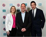 1 March 2019; Mary O’Connor, CEO, Federation of Irish Sport, left, Mark Ward, UEFA GROW Mentor, and Noel Mooney, Head of National Association Development, UEFA, during the UEFA Masterclass in partnership with the Federation of Irish Sport at the Aviva Stadium in Dublin. Photo by Seb Daly/Sportsfile