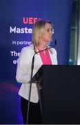 1 March 2019; Mary O’Connor, CEO, Federation of Irish Sport, speaking during the UEFA Masterclass in partnership with the Federation of Irish Sport at the Aviva Stadium in Dublin. Photo by Seb Daly/Sportsfile