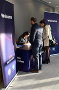 1 March 2019; Guests register prior to the UEFA Masterclass in partnership with the Federation of Irish Sport at the Aviva Stadium in Dublin. Photo by Seb Daly/Sportsfile