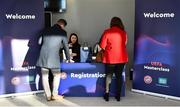 1 March 2019; Guests register prior to the UEFA Masterclass in partnership with the Federation of Irish Sport at the Aviva Stadium in Dublin. Photo by Seb Daly/Sportsfile