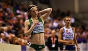 1 March 2019; Siofra Cleirigh Buttner of Ireland ahead of competing in the Women's 800m event during day one of the European Indoor Athletics Championships at Emirates Arena in Glasgow, Scotland. Photo by Sam Barnes/Sportsfile