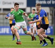 28 February 2019; Paul Wilson of Gonzaga College in action against Andrew Osborne of CBS Naas during the Bank of Ireland Leinster Schools Junior Cup Quarter-Final match  between CBS Naas and Gonzaga College at Energia Park in Donnybrook, Dublin. Photo by Brendan Moran/Sportsfile