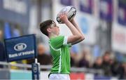 28 February 2019; Tim Cotter of Gonzaga College during the Bank of Ireland Leinster Schools Junior Cup Quarter-Final match  between CBS Naas and Gonzaga College at Energia Park in Donnybrook, Dublin. Photo by Brendan Moran/Sportsfile