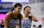 1 March 2019; Phil Healy of of Ireland, right, after finishing third in the Women's 400m event during day one of the European Indoor Athletics Championships at Emirates Arena in Glasgow, Scotland. Photo by Sam Barnes/Sportsfile