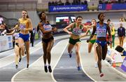 1 March 2019; Phil Healy of of Ireland, centre, crosses the line to finish third in the Women's 400m event during day one of the European Indoor Athletics Championships at Emirates Arena in Glasgow, Scotland. Photo by Sam Barnes/Sportsfile