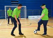 1 March 2019; Former Republic of Ireland international Niall Quinn and Lee Curtain during a training session with Special Olympics Team Ireland at the Sport Ireland National Indoor Arena in Blanchardstown, Dublin, ahead of their departure to the Special Olympic World Games 2019 in Abu Dhabi. Photo by Ramsey Cardy/Sportsfile