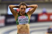 1 March 2019; Sophie Becker of Ireland ahead of competing in the Women's 400m event during day one of the European Indoor Athletics Championships at Emirates Arena in Glasgow, Scotland. Photo by Sam Barnes/Sportsfile