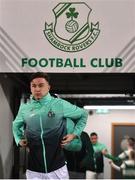 1 March 2019; Ronan Finn of Shamrock Rovers leads his side out to warm-up prior to the SSE Airtricity League Premier Division match between Shamrock Rovers and Dundalk at Tallaght Stadium in Dublin. Photo by Seb Daly/Sportsfile