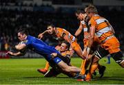 1 March 2019; Conor O’Brien of Leinster scores his side's first try during the Guinness PRO14 Round 17 match between Leinster and Toyota Cheetahs at the RDS Arena in Dublin. Photo by Brendan Moran/Sportsfile