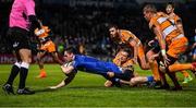 1 March 2019; Conor O’Brien of Leinster scores his side's first try during the Guinness PRO14 Round 17 match between Leinster and Toyota Cheetahs at the RDS Arena in Dublin. Photo by Brendan Moran/Sportsfile