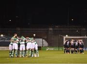 1 March 2019; Shamrock Rovers players make a huddle prior to the SSE Airtricity League Premier Division match between Shamrock Rovers and Dundalk at Tallaght Stadium in Dublin. Photo by Seb Daly/Sportsfile