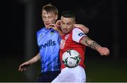 1 March 2019; Mikey Drennan of St Patrick's Athletic in action against Liam Scales of UCD during the SSE Airtricity League Premier Division match between UCD and St Patrick's Athletic at the UCD Bowl in Belfield, Dublin. Photo by Piaras Ó Mídheach/Sportsfile